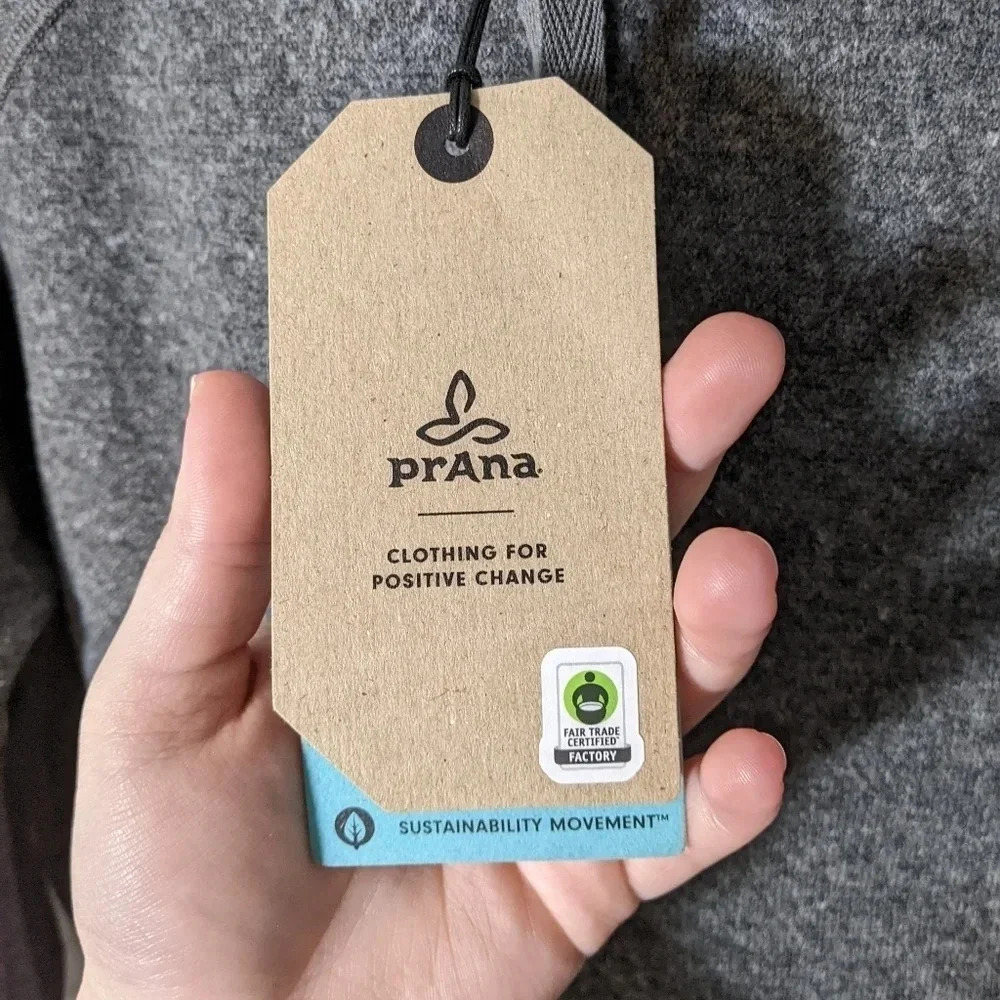 Prana Recycled Wool Blend Hooded Ziller Sweatshirt in Heather Grey Size XS - Picture 12 of 12